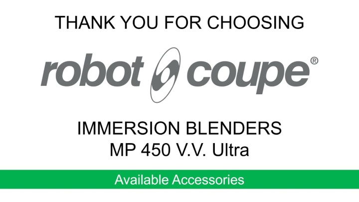 Robot-Coupe MP 450 V.V. Accessories