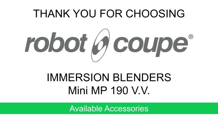 Robot-Coupe MMP 190 V.V. Accessories