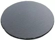 Блюдо для подачи круглое MGPROF PLT-D25 сланец, D==25 см, черный