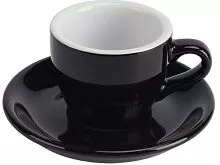 Кофейная пара P.L. Proff Cuisine Бариста 81220272 фарфор, 80 мл, D=6,5, H=5,5 см, черный
