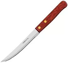 Нож для стейка PROHOTEL AM02306-01 сталь нерж., дерево, L=215/115, B=15мм, металлич., коричнев.