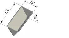 Крышка одиночная для формы "Треугольная" (ст.) (225 х 110 х 90 мм)