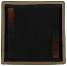 Тарелка квадратная «Corone Rustico» 260х260мм черная с медным