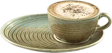 Чашка кофейная BONNA Корал CRL02KF фарфор, 250 мл, D=9,7, H=5,6 см, бирюзовый/коричневый