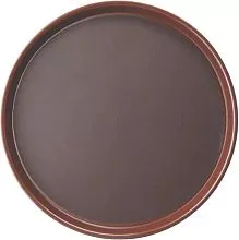 Поднос прорезиненный PROHOTEL 1400ct/p/brown полипропилен, D=35,5 см, коричневый