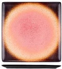 Тарелка квадратная KUNSTWERK Агат A23898W764Y80 фарфор, L=26, B=26см, красный