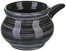 Кокотница Борисовская Керамика МАР00011599 керамика, 250мл, D=9см, черный, серый