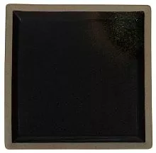 Тарелка квадратная «Corone Rustico» 260х260мм черная с зеленым
