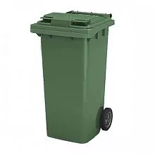 Бак для мусора АГРОПАК 120л, с крышкой, на колесах, п/э, цвет зеленый