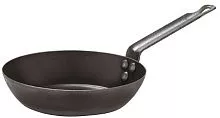 Сковорода PADERNO 11716-22 черн.сталь, D=22, H=5, L=39см, серый