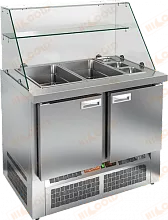 Стол холодильный для салатов HICOLD SLE3-11GN З ВЫСОКОЕ СТЕКЛО